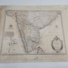 Arte: MAPA/ CARTE DES COTES DE MALABAR ET DE COROMANDEL. GUILL DELISLE. MAPA ORIGINAL 1780.. Lote 326776133