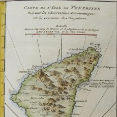 Art: TENERIFE, MAPA POR BELLIN/VAN DER SCHLEY, 1747, CARTE DE L´ISLE DE TENERIFFE…. Lote 345102078