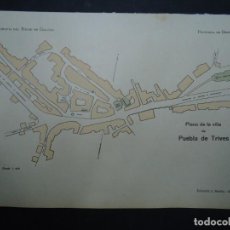 Art: PLANO DE LA VILLA DE PUEBLA DE TRIVES 1900 GEOGRAFIA GALICIA F. CARRERAS Y CANDI MIDE 18 X 26,5 CM.. Lote 349136974