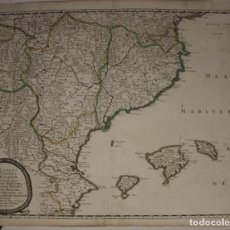 Arte: GRAN MAPA DE CATALUÑA, ARAGÓN, VALENCIA E ISLAS BALEARES (ESPAÑA), 1653. SANSON / MARIETTE