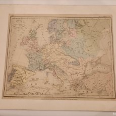 Arte: MAPA EUROPE. GRABADOR: DUMORTIER. 1860