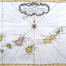 Arte: ISLAS CANARIAS, MAPA POR J.N. BELLIN, 1746, CARTE DES ISLES CANARIES….. Lote 402645299