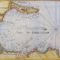 Arte: GIBRALTAR, ALGECIRAS, LA LINEA, MAPA POR J. ROUX, 1764, BAYE DE GIBRALTAR. Lote 402652819