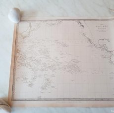 Arte: MAPA DEL OCEANO PACIFICO: ISLAS FILIPINAS, MARIANAS, PALAOS, CAROLINAS, ETC. SDUK, 1840
