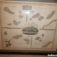 Arte: ANTIGUO MAPA DE LAS ISLAS ATLÁNTICAS (MACARONESIA) CANARIAS, AZORES, CABO VERDE, MADEIRA. 1814