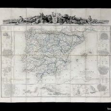 Arte: RARO -MAPA DE ESPAÑA Y PORTUGAL DIVIDIDO EN SUS ACTUALES PROVINCIAS - PEDRO MARTIN DE LOPEZ - (1852)