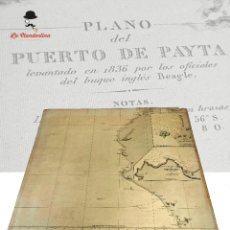 Arte: RARO MAPA. PLANO DEL PUERTO DE PAYTA Y PLANO DEL FONDEADERO DE LA ISLA DE SALANGO.COSTA DE ECUADOR.