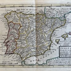 Arte: MAPA DE ESPAÑA Y PORTUGAL, 1729. HERMANN MOLL