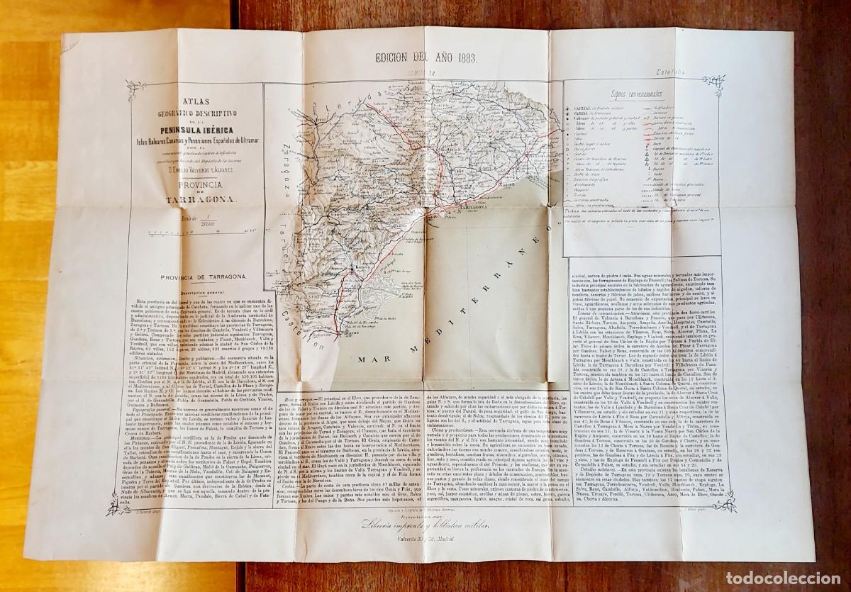 Arte: MAPA TARRAGONA 1883 VALVERDE - Foto 4