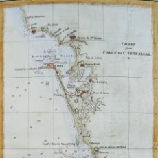 Arte: COSTA DE LA LUZ, CÁDIZ, CONIL DE LA FRONTERA, TRAFALGAR J. GOLD, 1805, CHART FROM CADIZ TO C. TRAFAL
