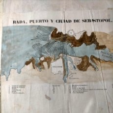 Arte: MAPA MAPA DE SEBASTOPOL 1854 COLOREADA