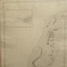 Arte: CARTA NÁUTICA DE LA ISLA DE FUERTEVENTURA EN LAS CANARIAS - AÑO 1851 - 53.50 X 72 CM