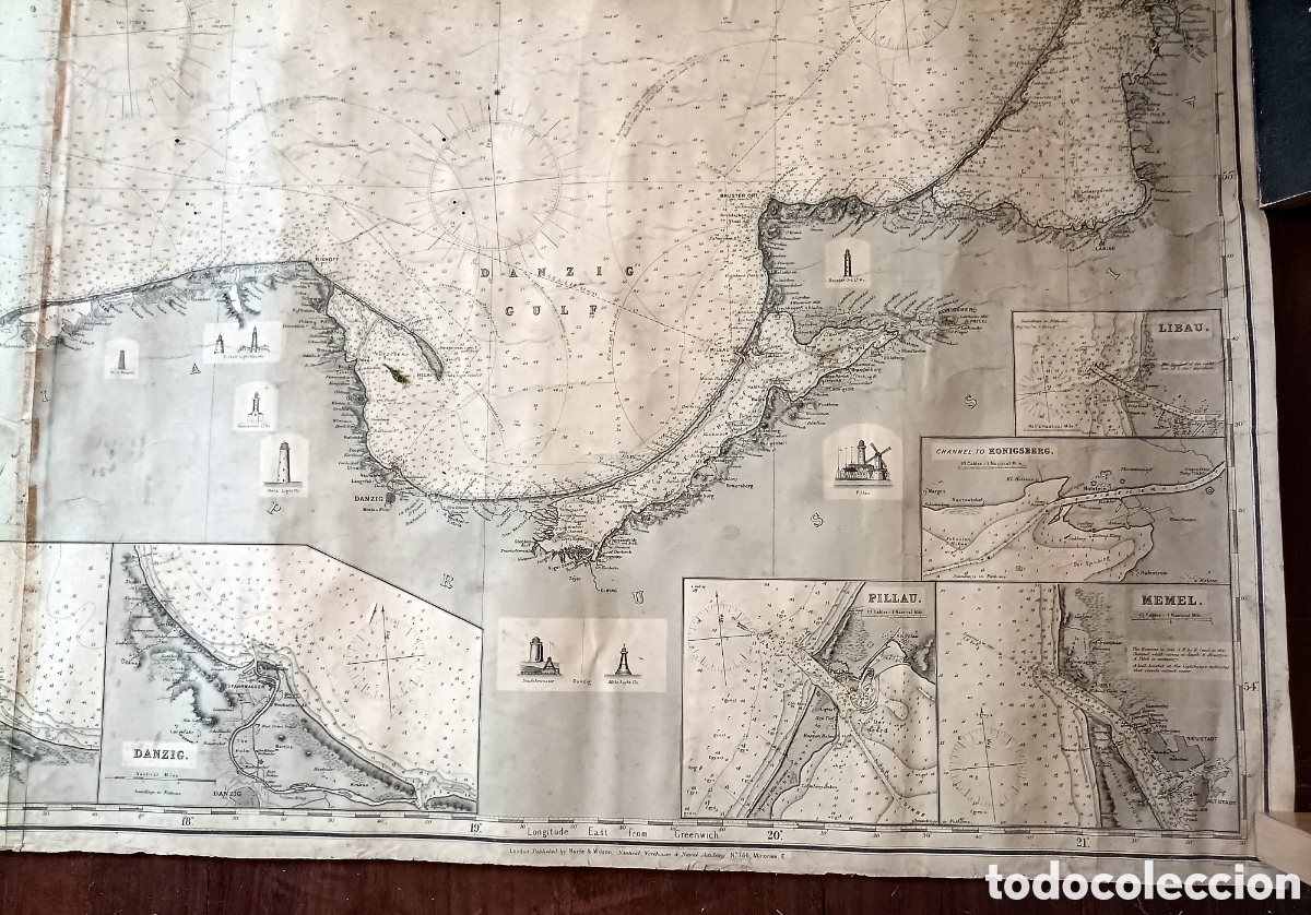 Arte: Carta N&aacute;utica del Mar B&aacute;ltico, compiled and drawn by J.W. APPLETON ,1892--Medidas 104X172 cm