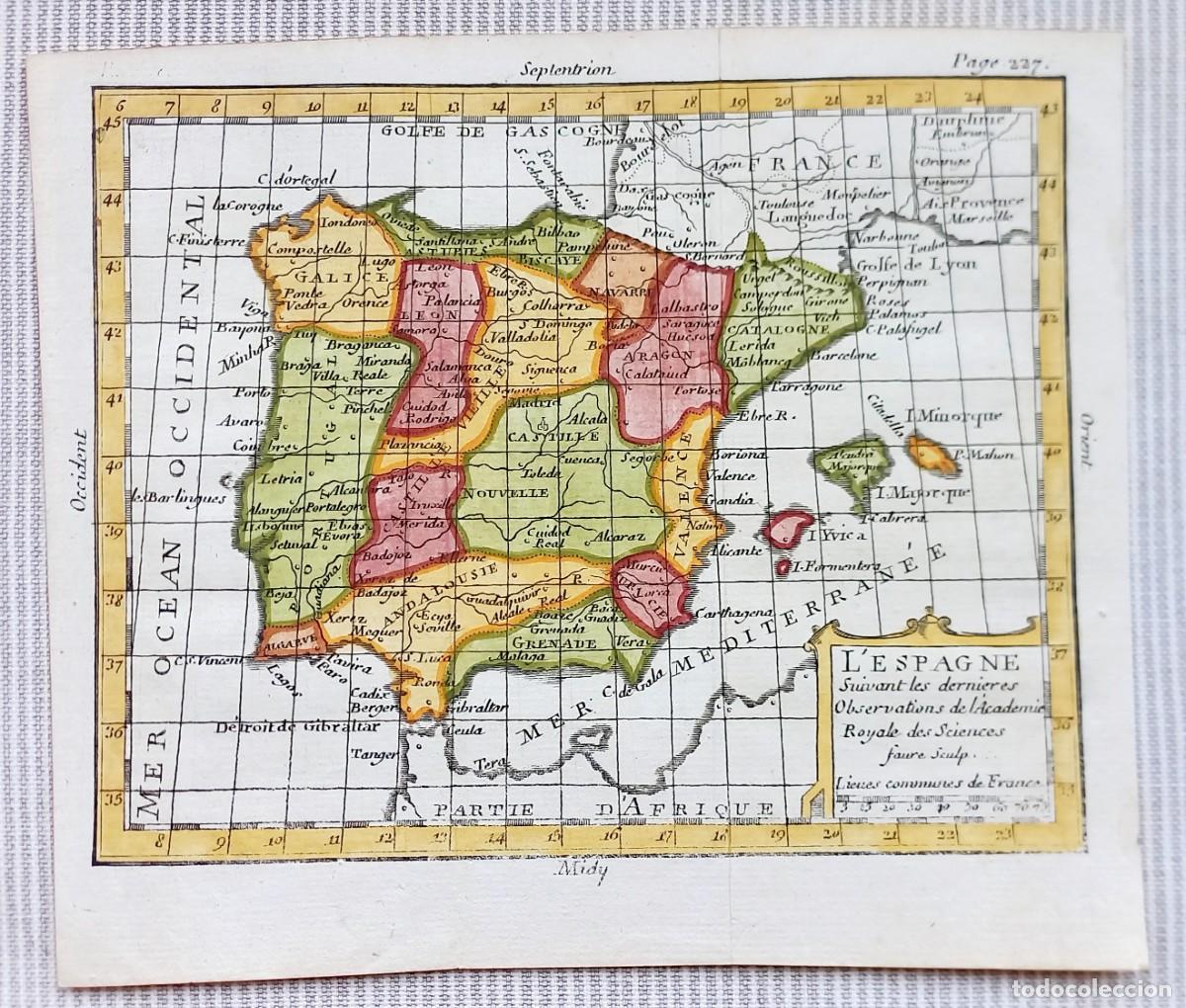 Arte: MAPA DE ESPA&Ntilde;A - A&Ntilde;O 1740 - Foto 1