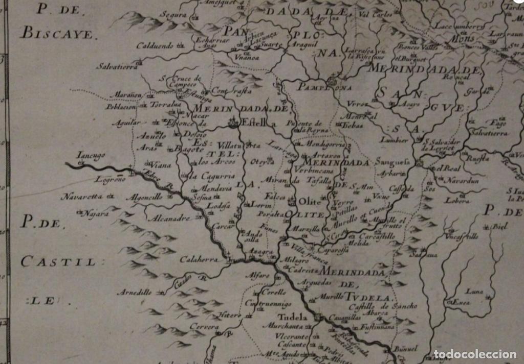 Arte: Mapa de Navarra (Espa&ntilde;a), 1649. Nicolas Sanson - Foto 5