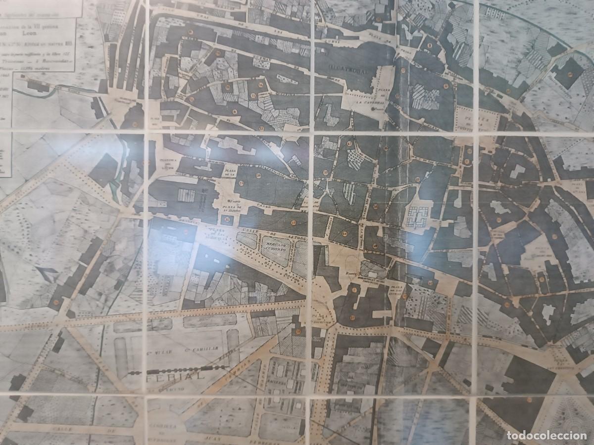 Arte: Plano de la ciudad de Leon . Mapa entelado. - Foto 7