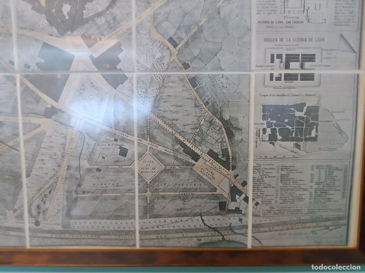 Arte: Plano de la ciudad de Leon . Mapa entelado. - Foto 8