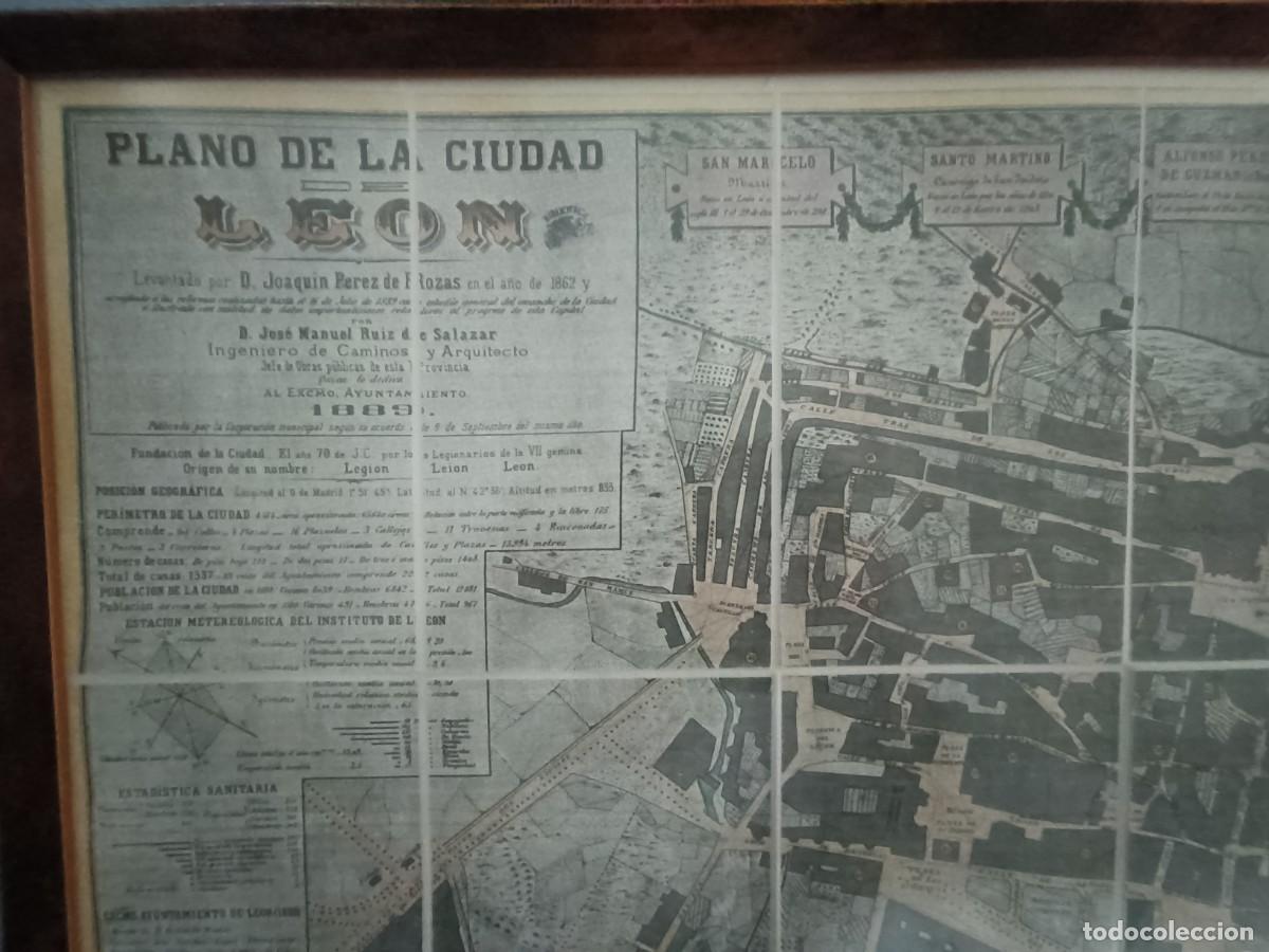 Arte: Plano de la ciudad de Leon . Mapa entelado. - Foto 18