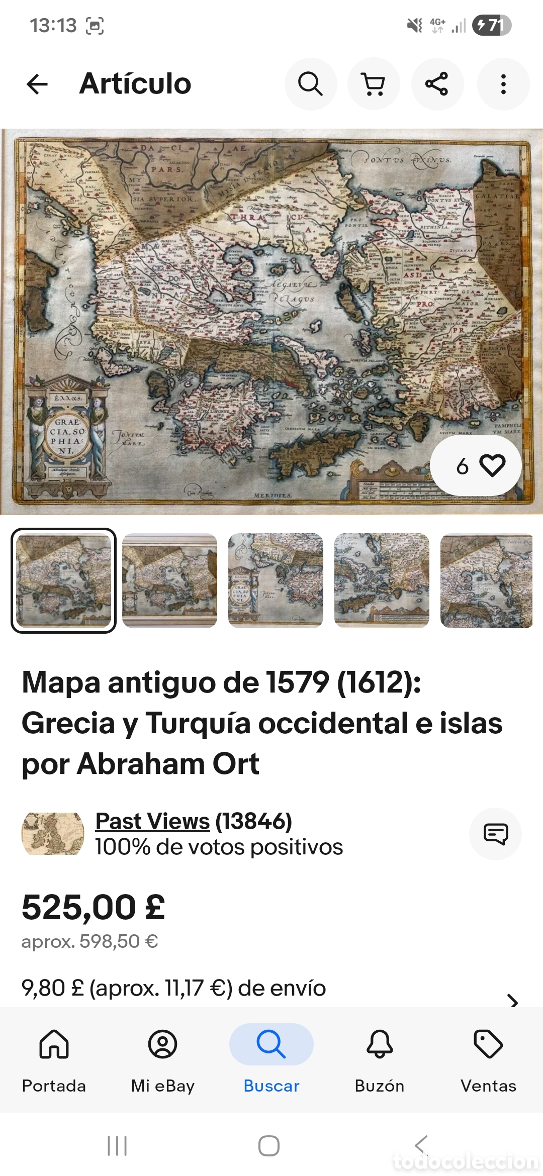Arte: Antiguisimo Mapa de Grecia - Foto 5
