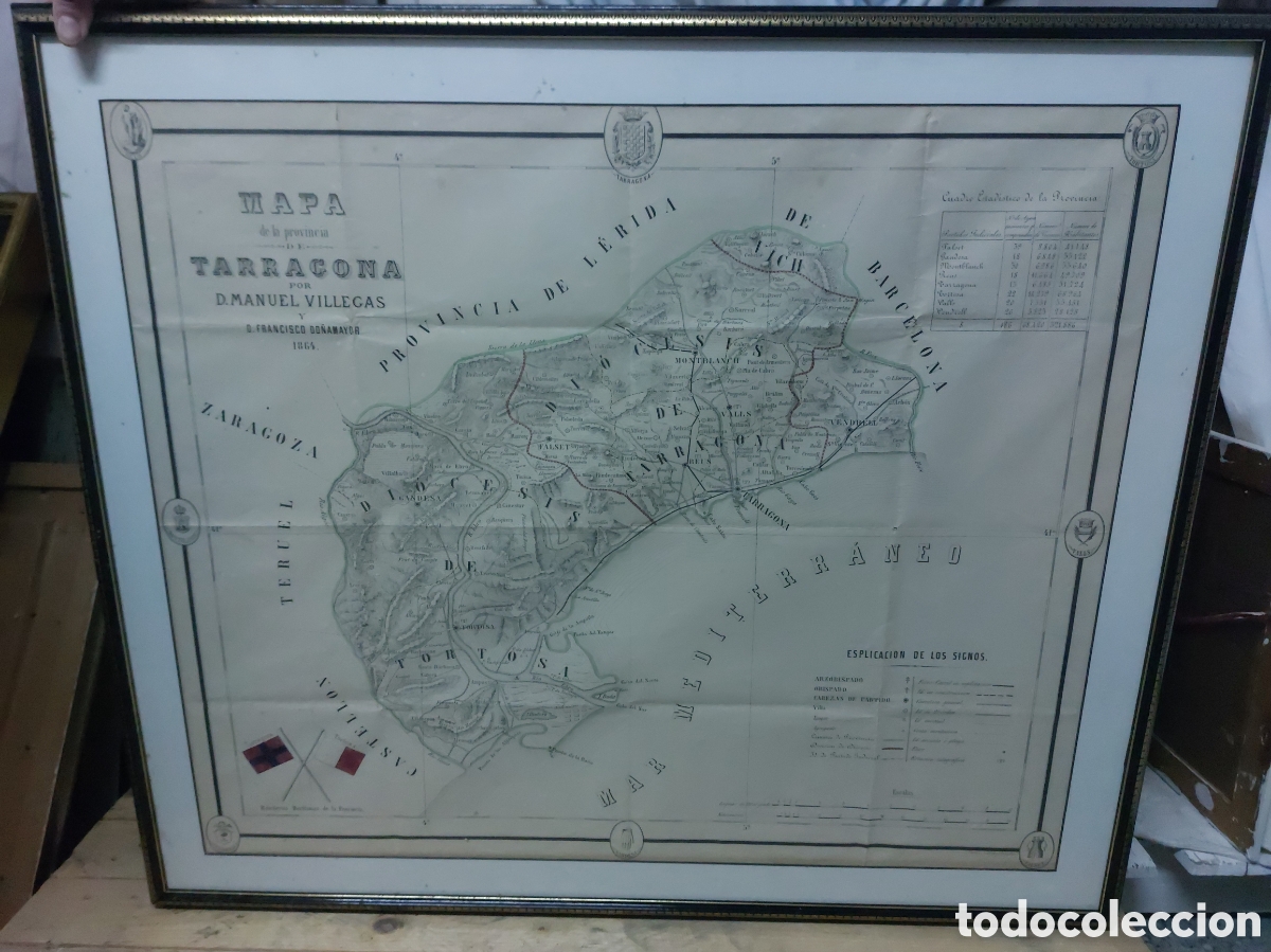 Kunst: Mapa de Tarragona enmarcado