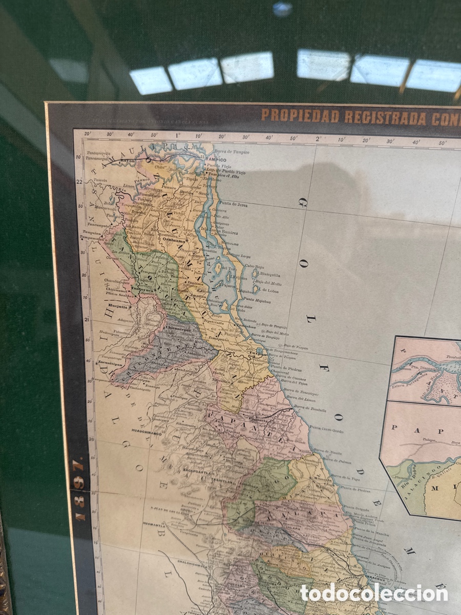 Arte: Mapa de Veracruz, M&eacute;xico 1897 - Foto 3