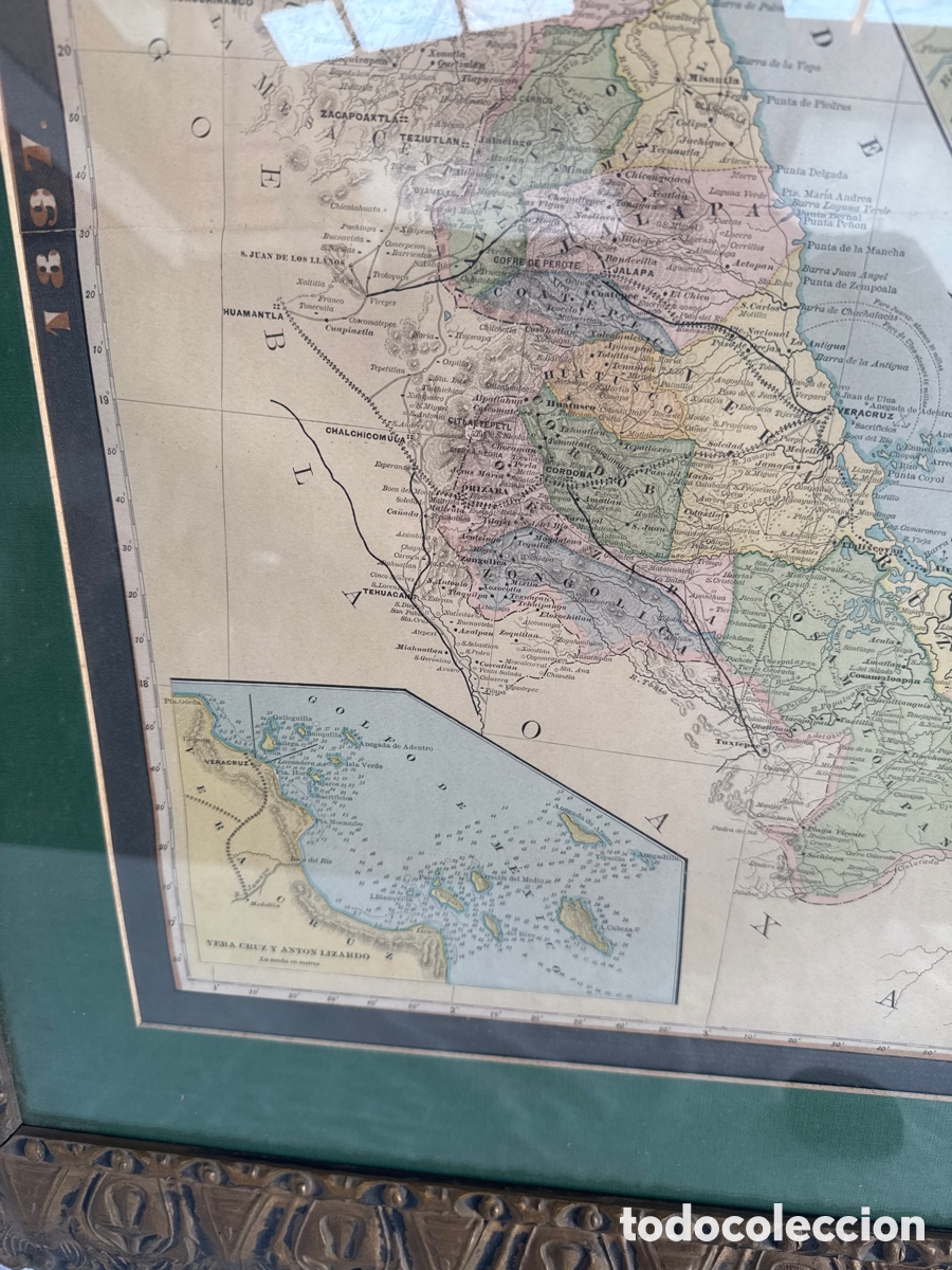 Arte: Mapa de Veracruz, M&eacute;xico 1897 - Foto 5