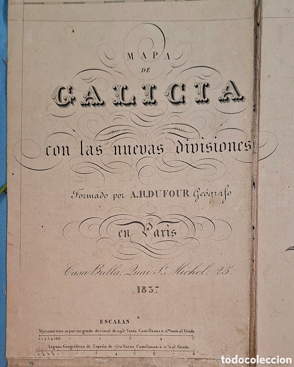 Arte: Mapa de Galicia 1837 A.H. Dufour