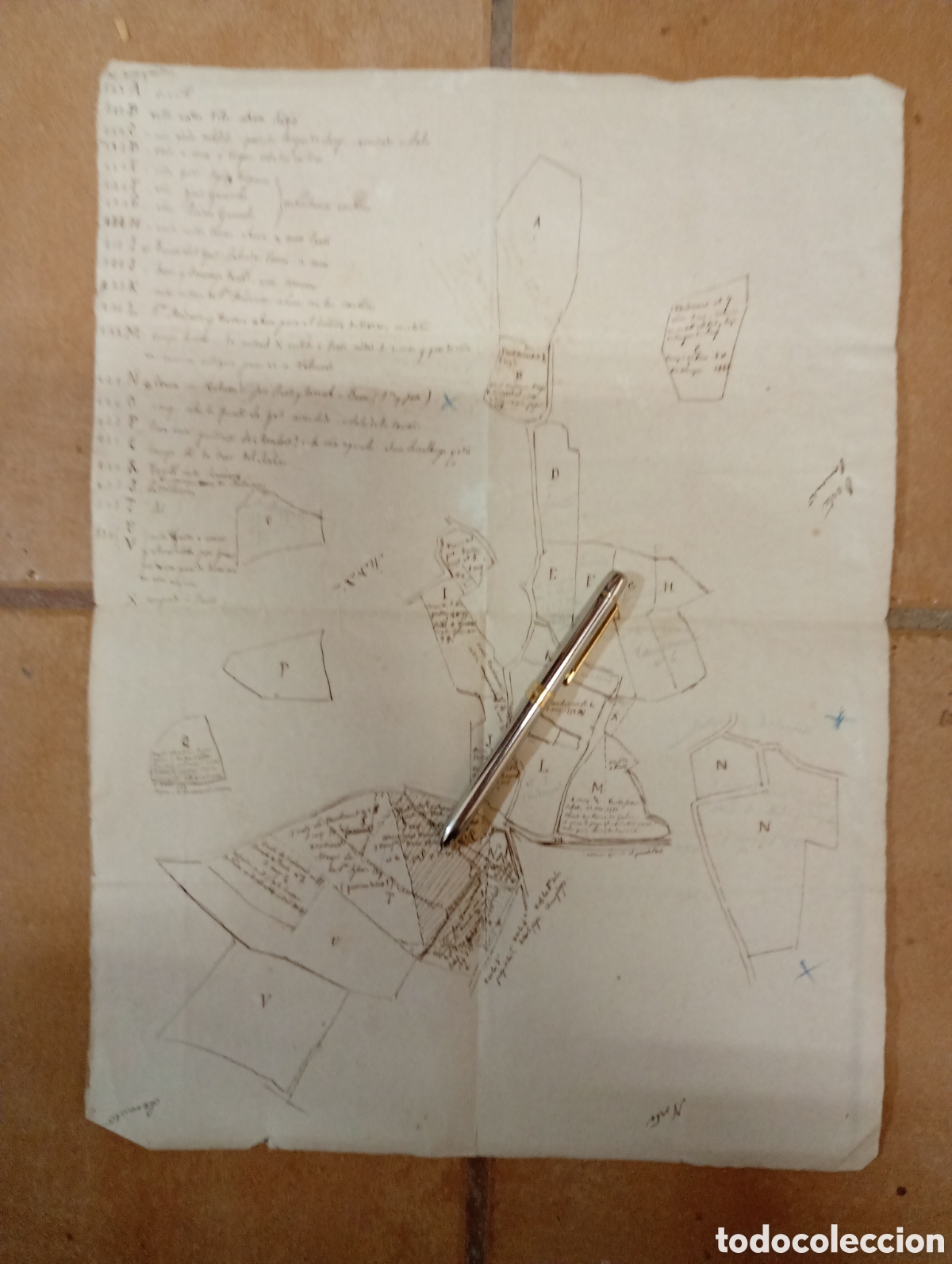 Arte: Plano MS 1795/6 Montju&iuml;c Barcelona Font del Gat Castell del Port Creu dels Molers y Canteras. J.P.T