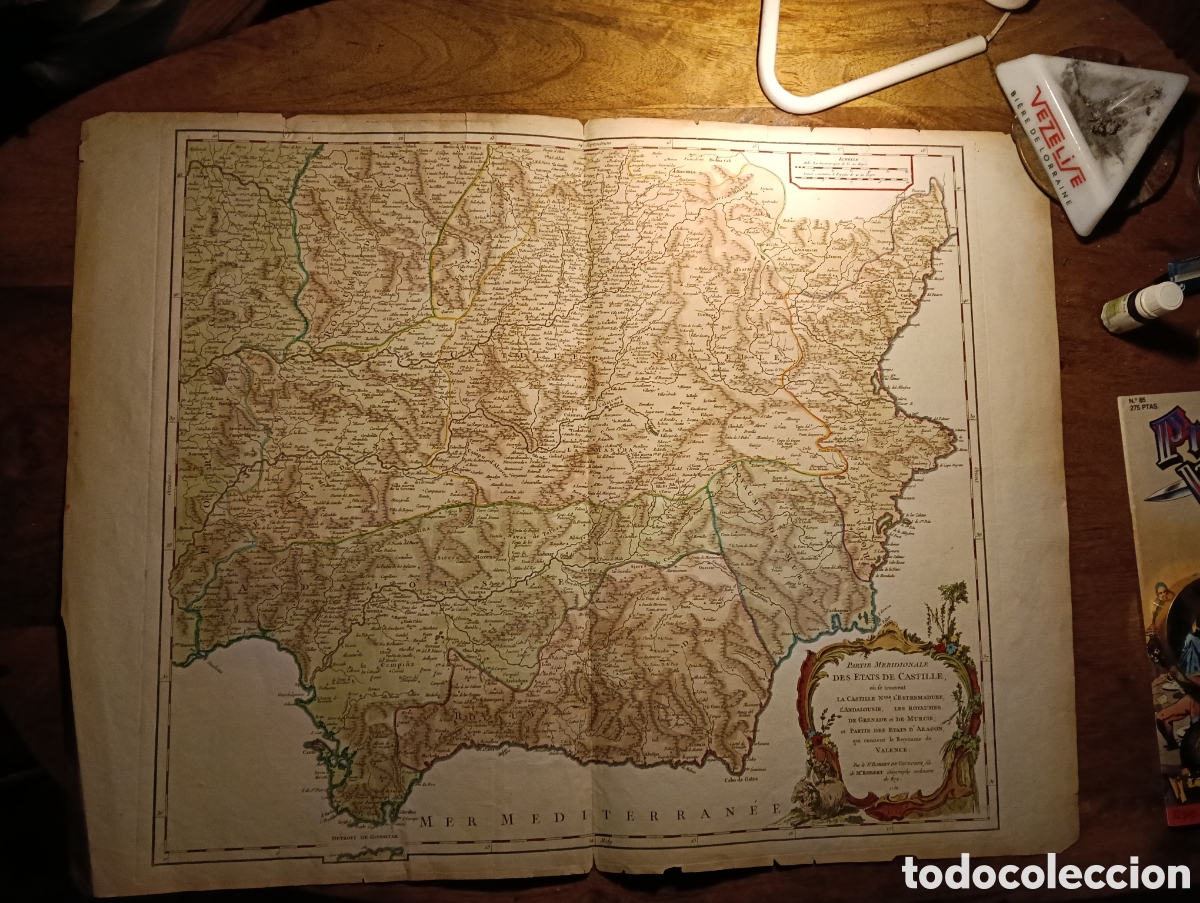 Arte: Mapa antiguo de Espa&ntilde;a (1751)