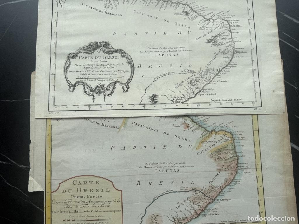 Arte: Mapas del nordeste de Brasil, hacia 1750 y 1772. Bellin/Prevost/ La Harpe/Krevelt