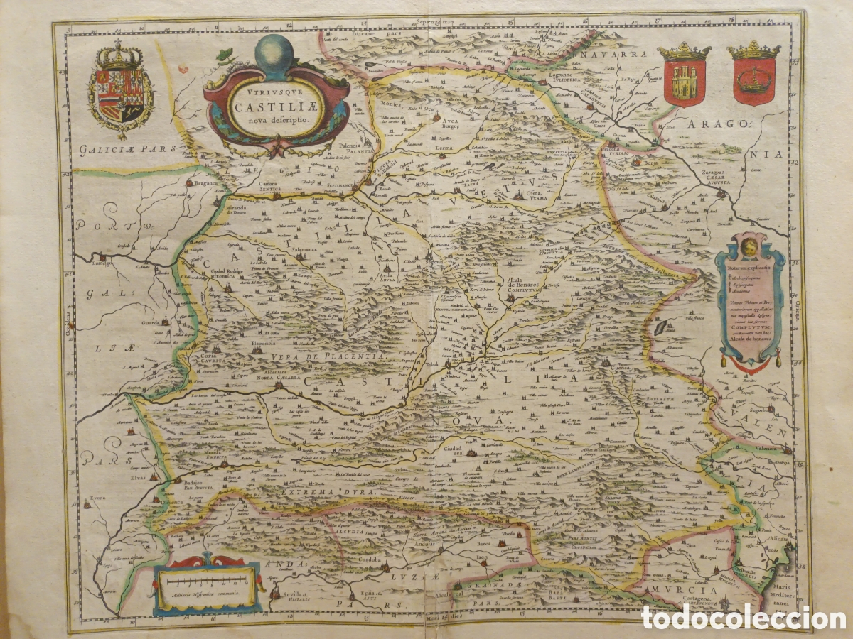 Arte: MAPA CASTILLA NOVA - A&Ntilde;O 1688 - S. J. BLAEU - UTRIUSQUE - AMSTERDAM - 57 X 50 CM- IMG. 50 X 41 CM