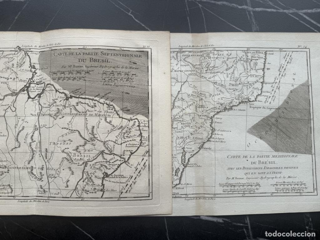 Arte: Dos mapas del norte y litoral de Brasil (Am&eacute;rica del sur), 1775 y 1780. Bonne/Raynal
