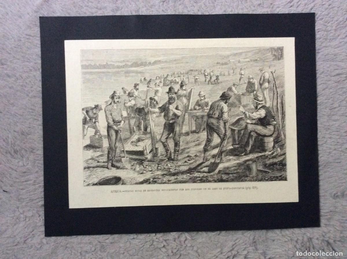Arte: &Aacute;frica. Novas minas de diamantes descobertas pelos ingleses no Cabo . Xilogravura de 187?