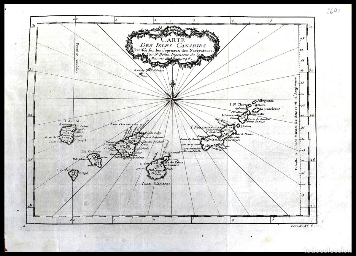 Arte: Mapa antiguo Canarias con certif. de autent. Mapas antiguos de Canarias