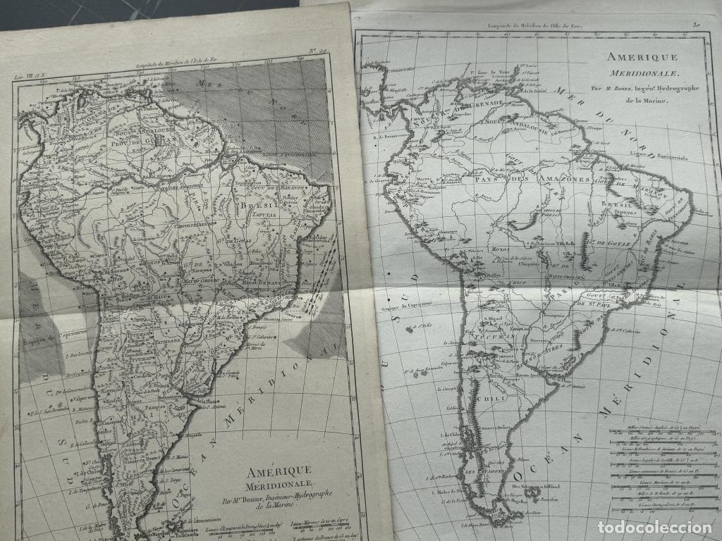Arte: Dos mapas de Am&eacute;rica del sur, 1787-89, Bonne