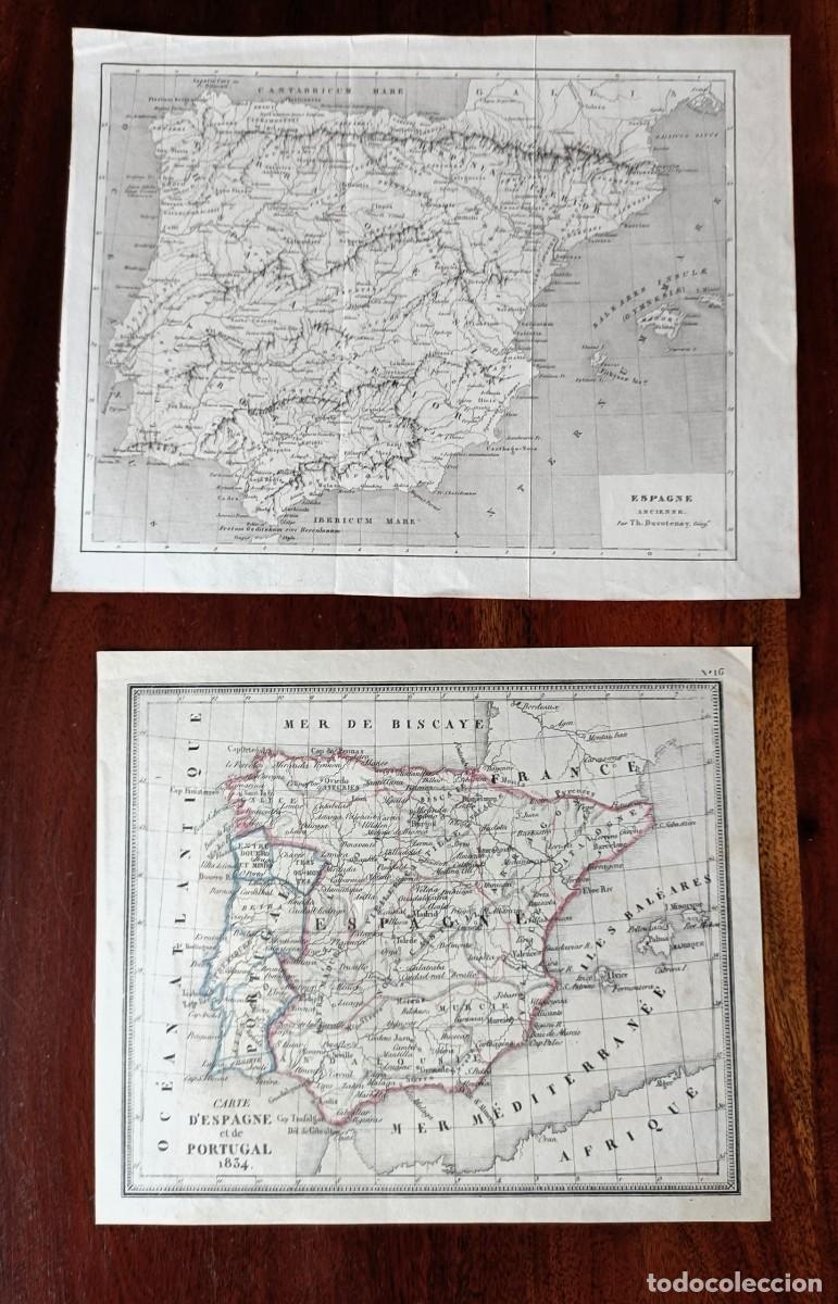 Arte: Mapa de Espa&ntilde;a antigua antigua y mapa geogr&aacute;fico siglo XIX