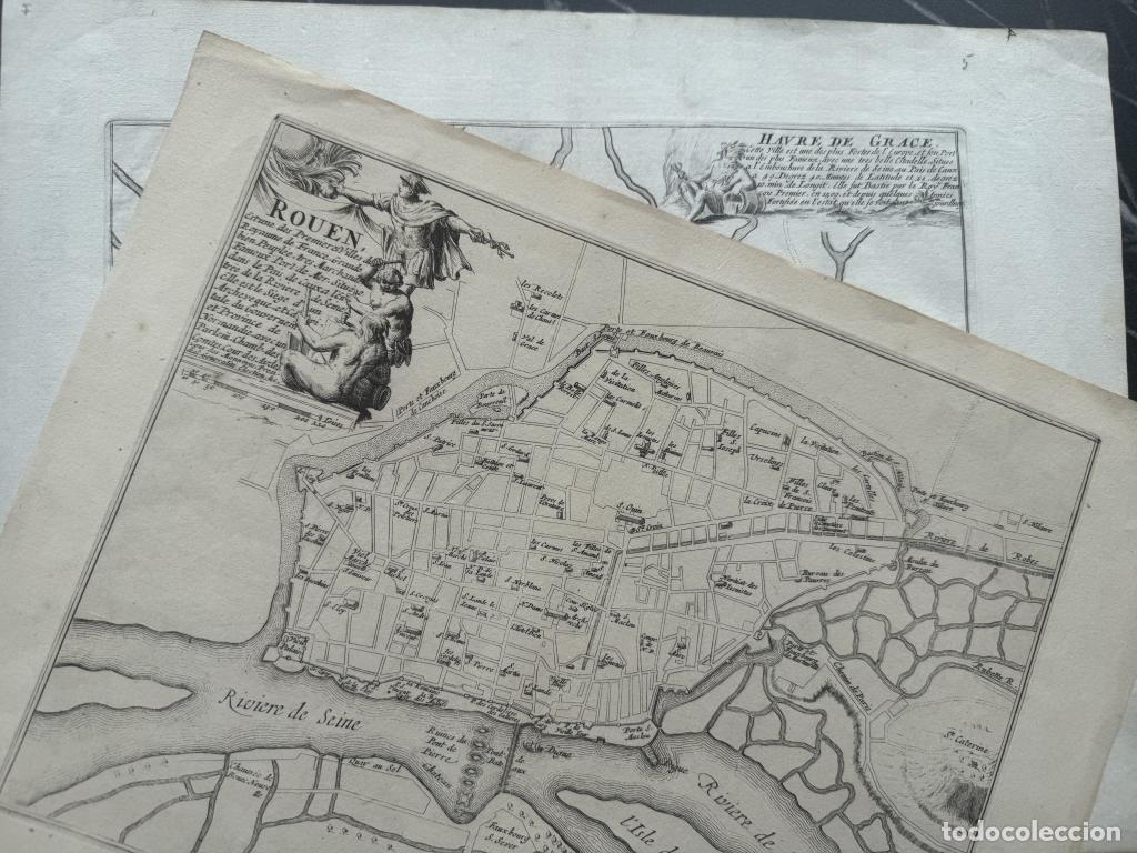 Arte: Mapas de Ru&aacute;n y el Havre en Francia, ca.1693 y 1700 Nicol&aacute;s de Fer