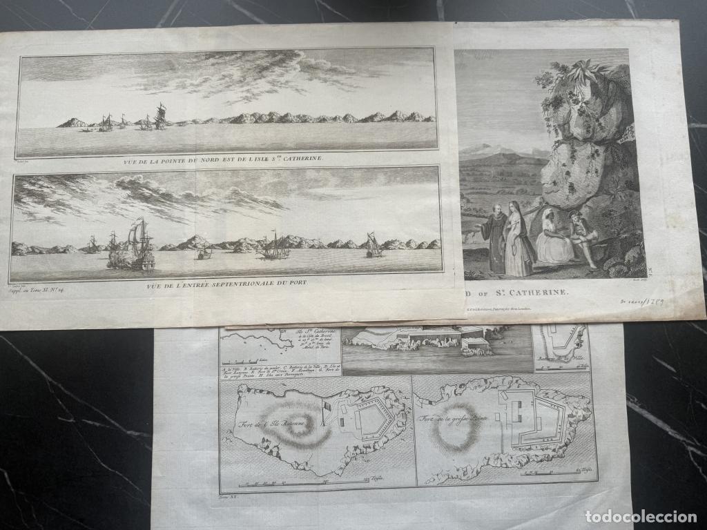 Arte: Vistas de la isla de santa Catarina (Brasil), 1750, 1754 y 1798. Bellin/Prevost/La Perouse
