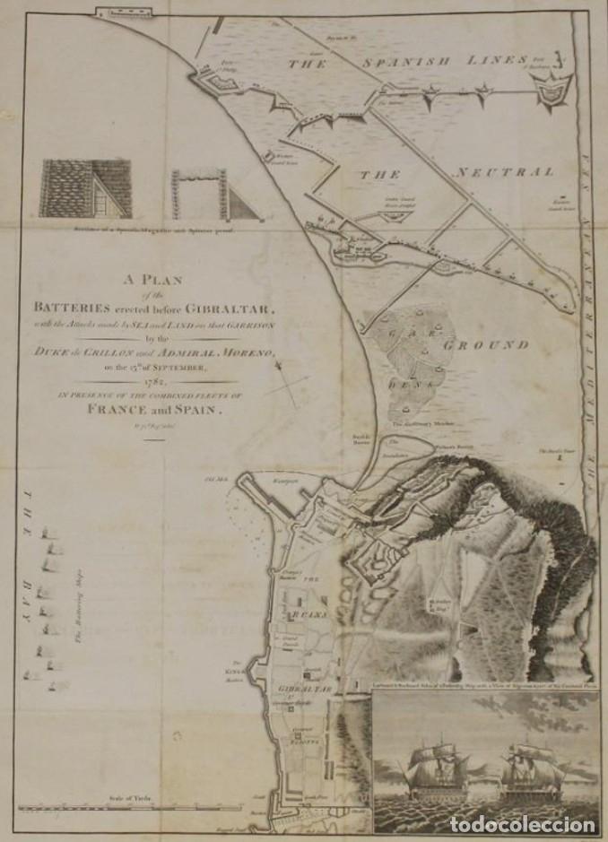 Arte: EL ASEDIO DE 1782 SOBRE GIBRALTAR (SUR DE ESPA&Ntilde;A ), 1785. J. DRINKWATER BETHUNE