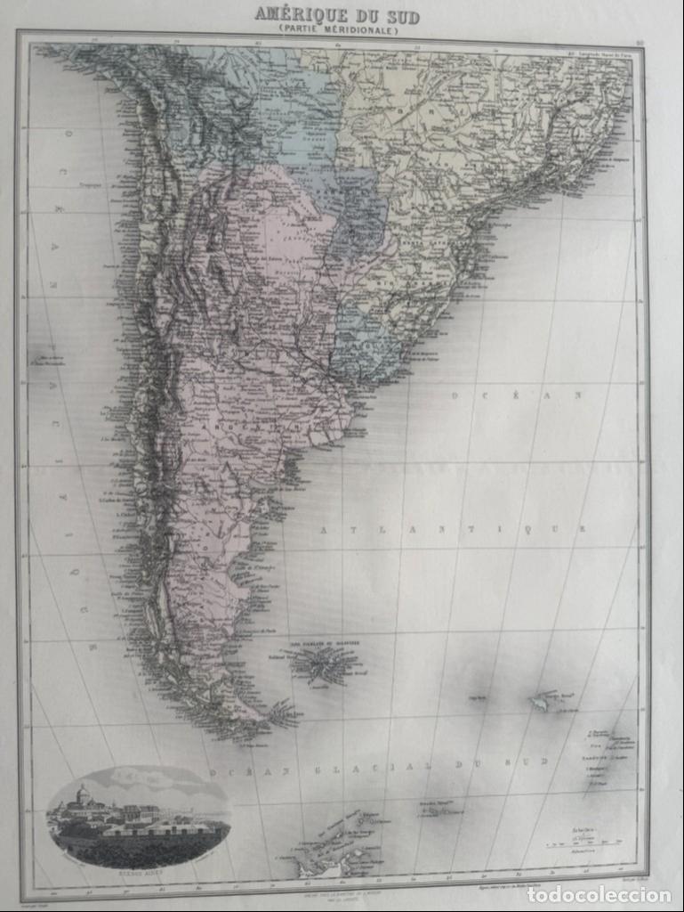Arte: Mapa de Am&eacute;rica del Sur (Parte Meridional), hacia 1890. C. H. Lacoste/J .Migeon/A. Bixet/Smith