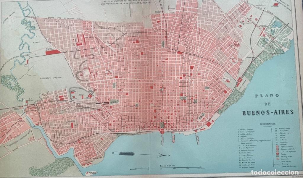 Arte: GRAN PLANO LITOGR&Aacute;FICO A COLOR DE BUENOS AIRES (ARGENTINA), 1888. PAZ SOLDAN