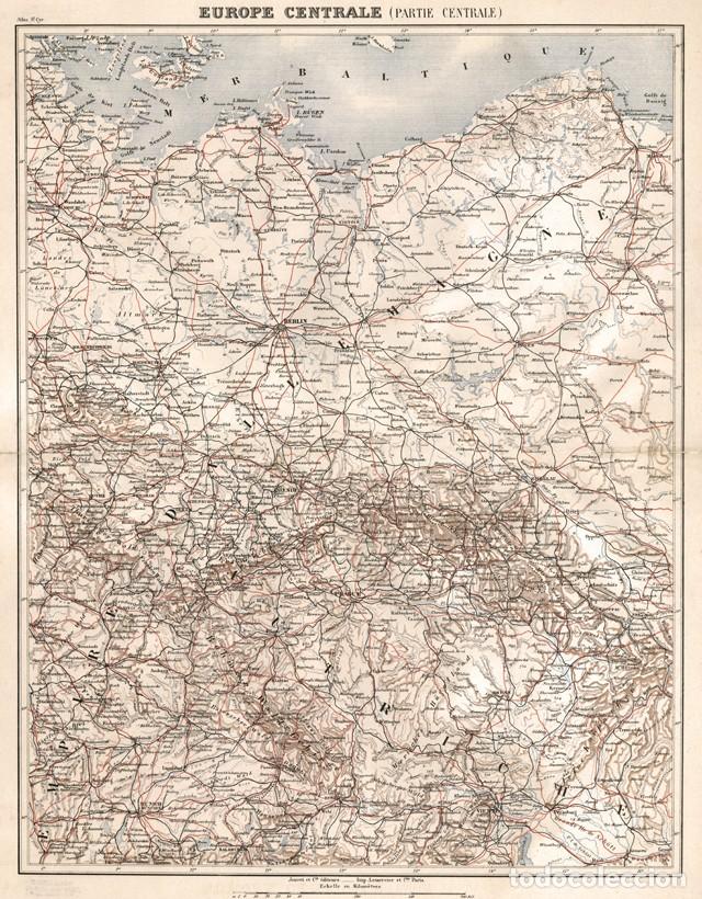 Arte: MAPA MILITAR DEL CORAZ&Oacute;N DE EUROPA CENTRAL, 1887, ATLAS SAINT-CYR, LITOGRAF&Iacute;A. CARTOGRAF&Iacute;A