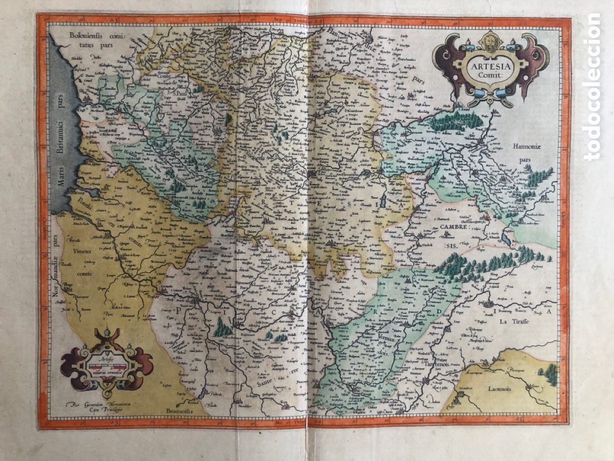 Arte: Mapa Artesia. Gerard Mercator. Siglo XVI-XVII