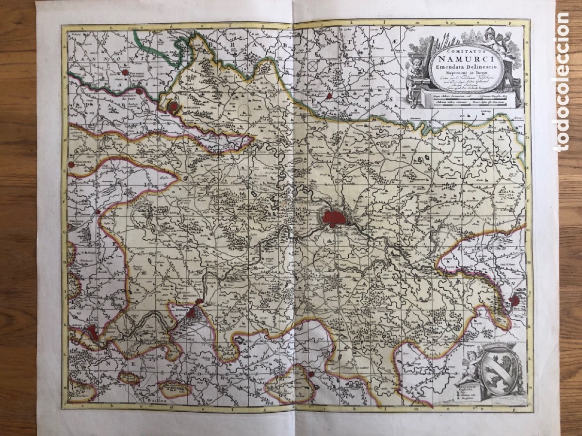 Arte: Mapa de Namur de Nicolaes Visscher. Siglo XVII