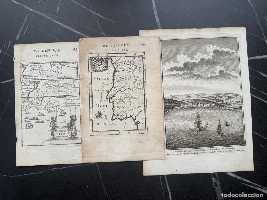 Arte: Norte de &Aacute;frica, Portugal y isla de Madeira, 1683 y 1750. Mallet/Bellin/Prevost/Schley