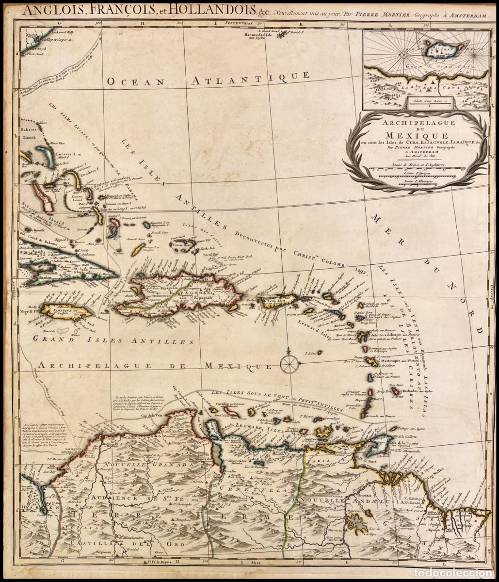 Arte: PIERRE MORTIER - ARCHIPI&Eacute;LAGO DE MEXICO - 1708