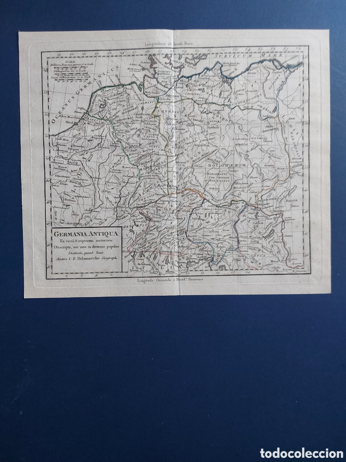 Arte: C.F. DELAMARCHE &rdquo;MAPA DE LA GERMANIA ANTIQUA&rdquo;
