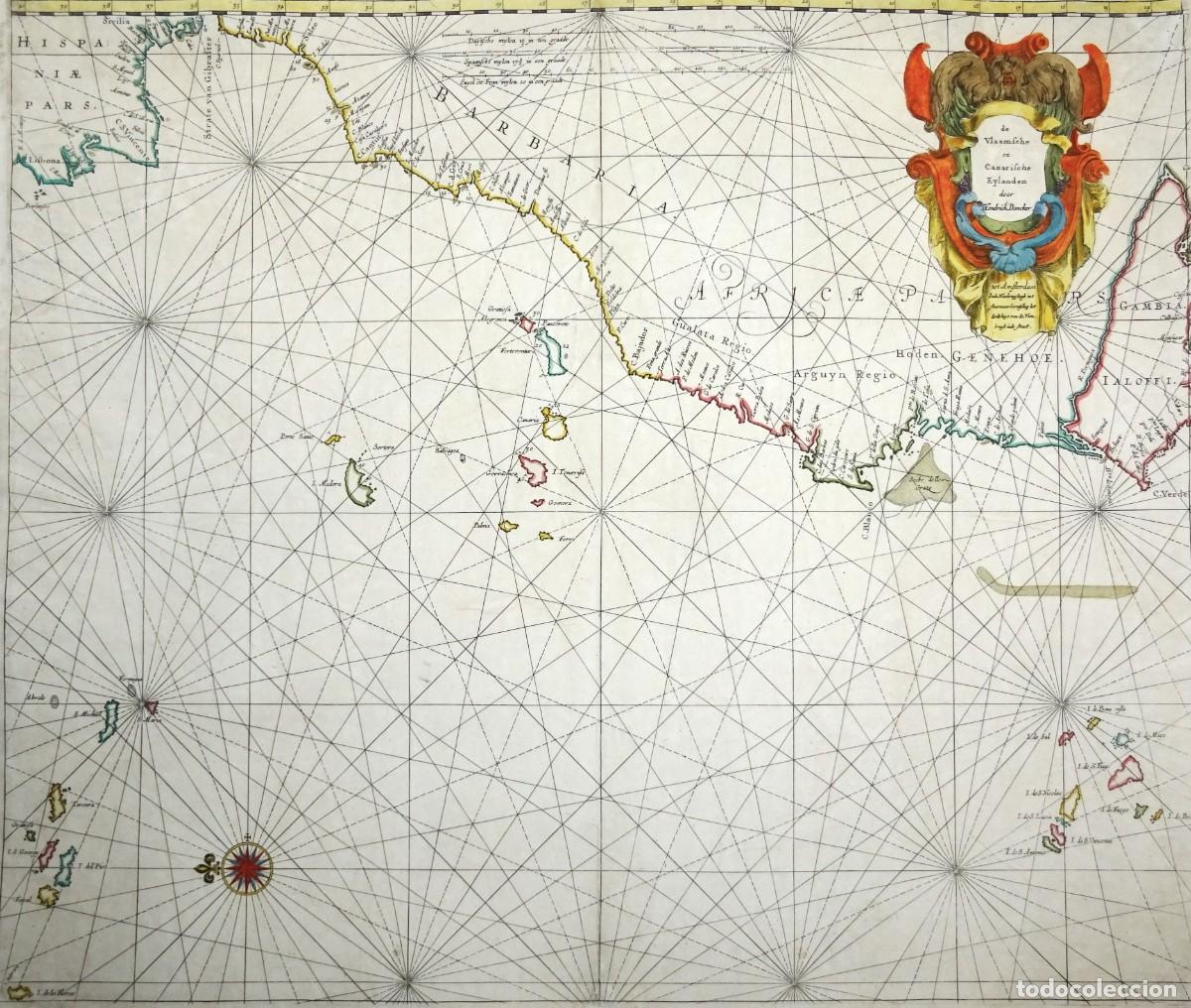 Arte: Canarias, Azores, Madeira, Cabo Verde, Senegal... H. Doncker, 1660, De Vlaamsche en Canarische Eylan