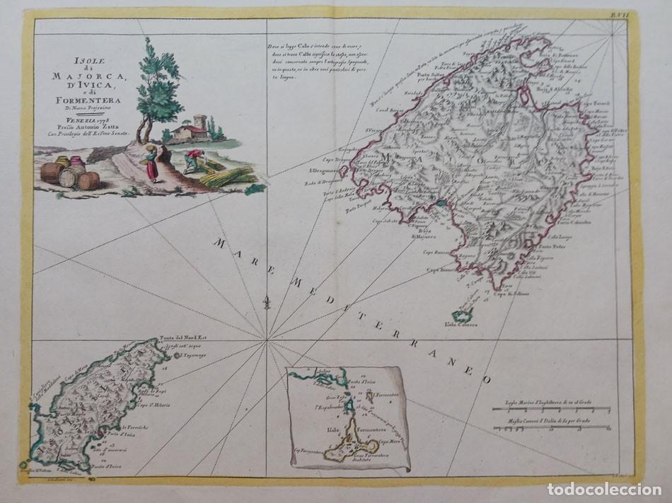 Arte: Mapa de Mallorca y Ibiza, siglo XVIII.