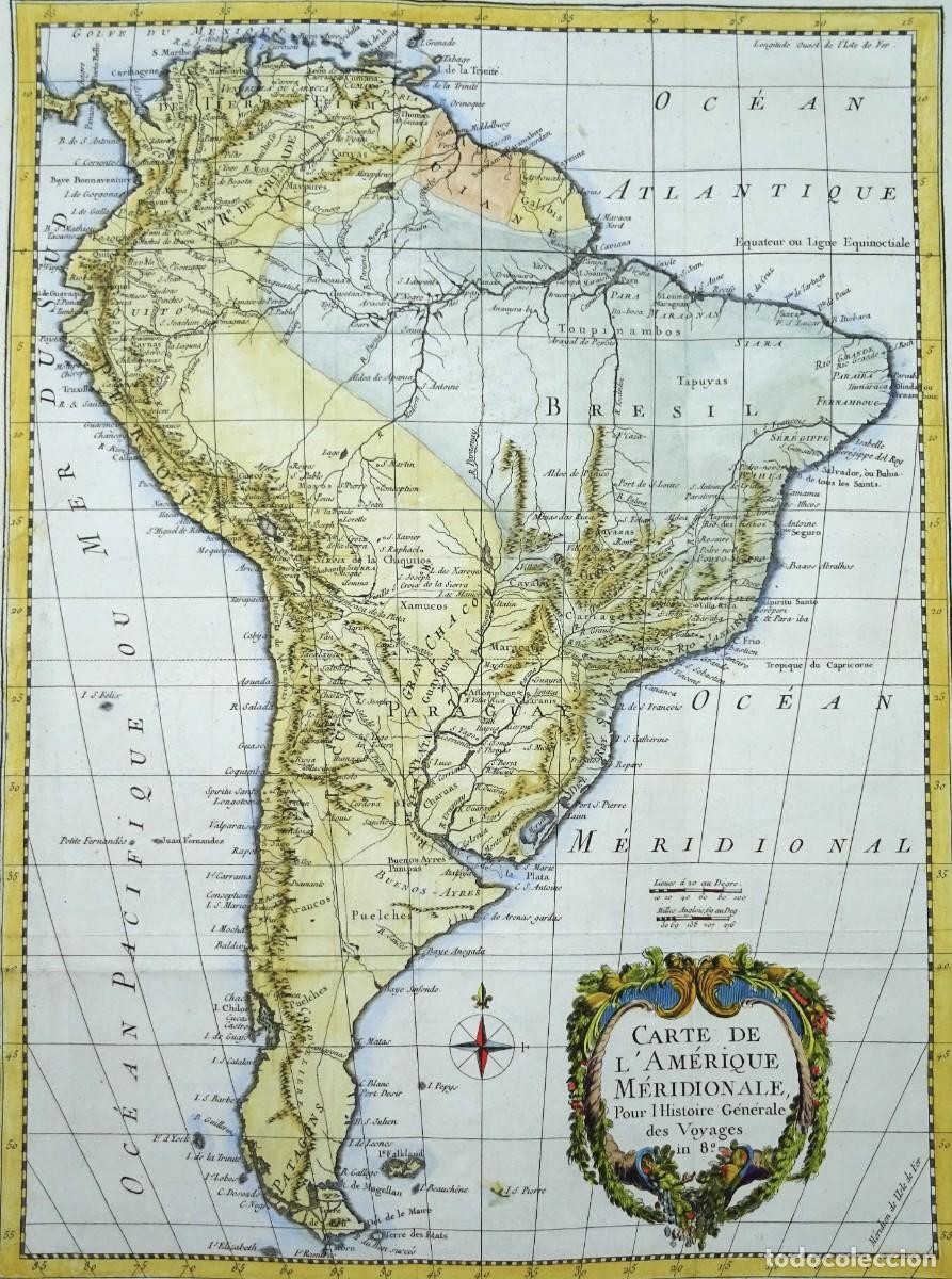 Arte: Suramerica, J.N. Bellin, 1757, Carte de l&acute;Amerique Meridionale